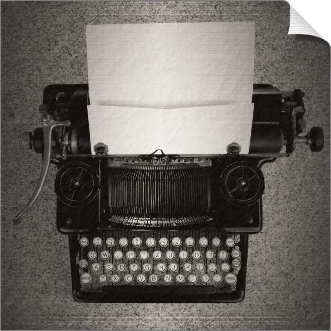Картины на холсте Старая печатная машинка с листом бумаги