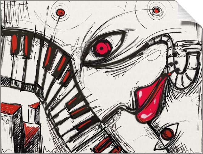 Картины на холсте Цифровая музыкальная абстракция