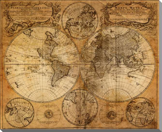 Картины на пластике, пеноркартоне Старая карта (1746)