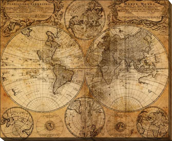 Paintings on canvas The old map (1746)