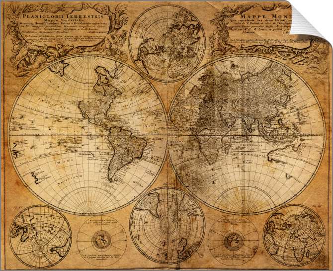 Картины на холсте Старая карта (1746)