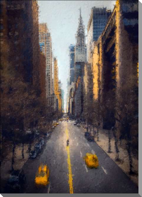 Картины на пластике, пеноркартоне Живописный пейзаж Нью-Йорка