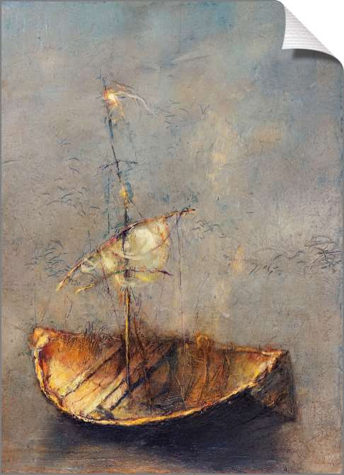 Картины на холсте Рыбацкая лодка на берегу