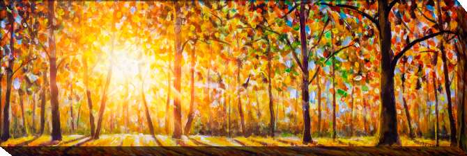 Paintings on canvas Autumn picturesque landscape in warm colors