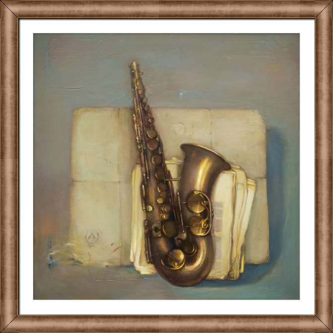 Репродукции картин Saxophone and old paper