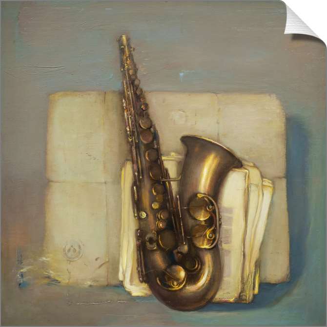 Картины на холсте Саксофон и старая бумага