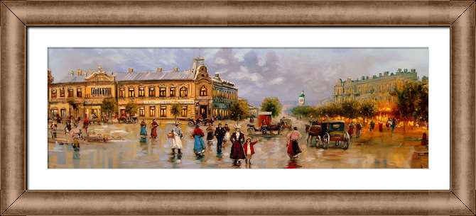 Reproductions of paintings Panorama of the street of an ancient European city