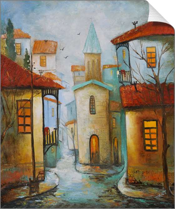 Картины на холсте Разноцветные дома старого города