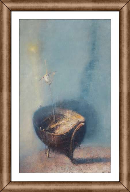 Репродукции картин Деревянная парусная лодка на берегу