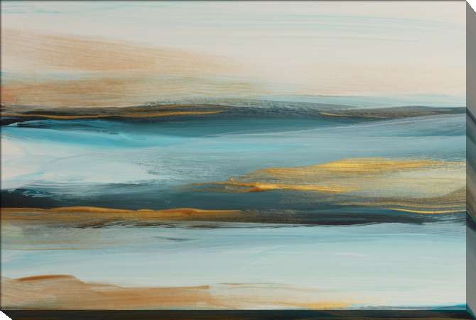 Paintings on canvas Abstract blue-gold background