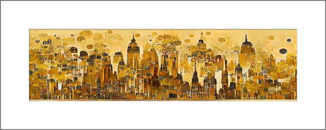 Картины на холсте Городской пейзаж в стиле Густава Климта