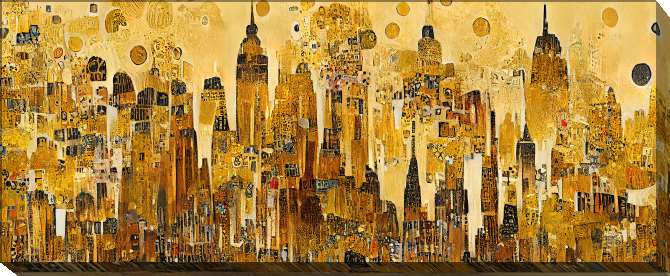 Paintings on canvas Urban landscape in the style of Gustav Klimt