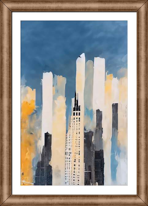 Репродукции картин Небоскребы Нью-Йорка на фоне голубого неба