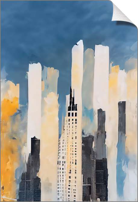 Картины на фотобумаге Небоскребы Нью-Йорка на фоне голубого неба