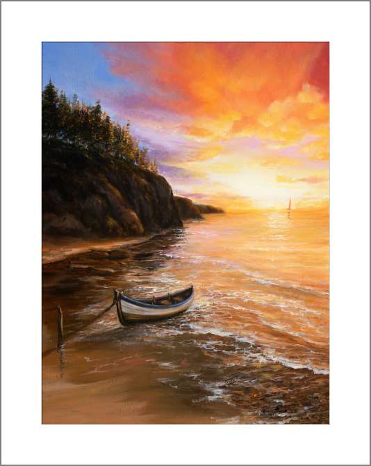 Картины на холсте Закат над океаном