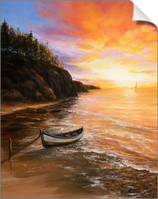 Картины на фотобумаге Закат над океаном