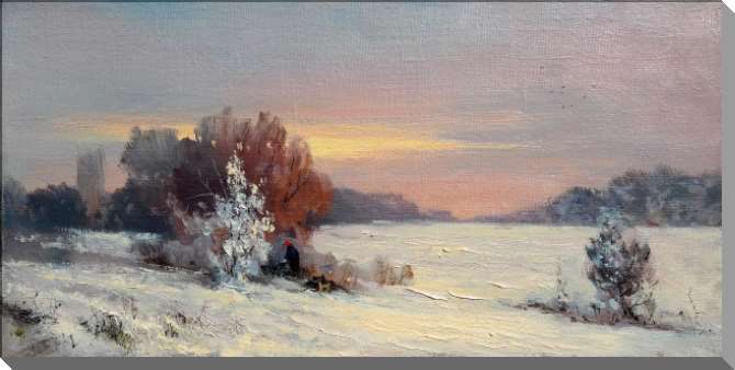 Картины на пластике, пеноркартоне Снежное зимнее утро