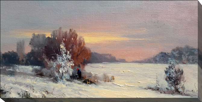 Paintings on canvas Snowy winter morning