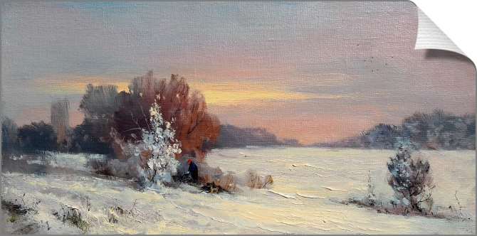 Картины на фотобумаге Снежное зимнее утро