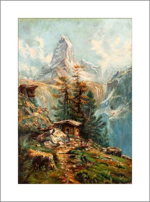 Картины на холсте Деревянный дом в горах