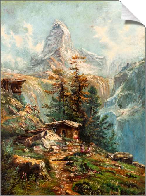 Картины на фотобумаге Деревянный дом в горах