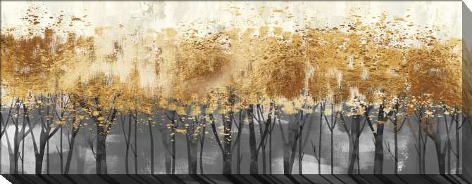 Paintings on canvas Grey trees with a golden crown