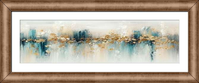 Репродукции картин Абстрактная сине-золотая живопись