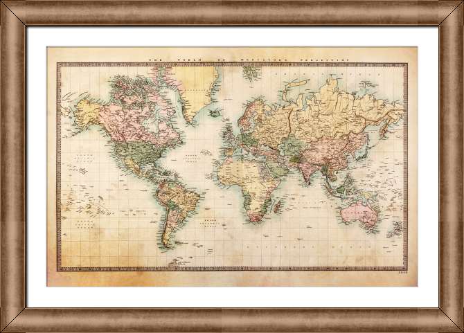 Репродукции картин Карта Проекция Меркатора 1860