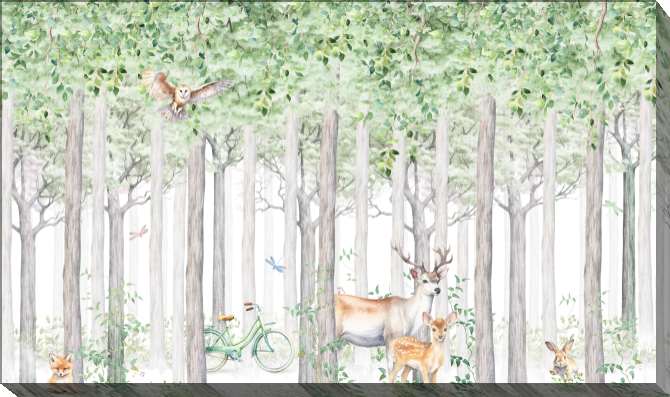 Paintings on canvas Summer forest with animals
