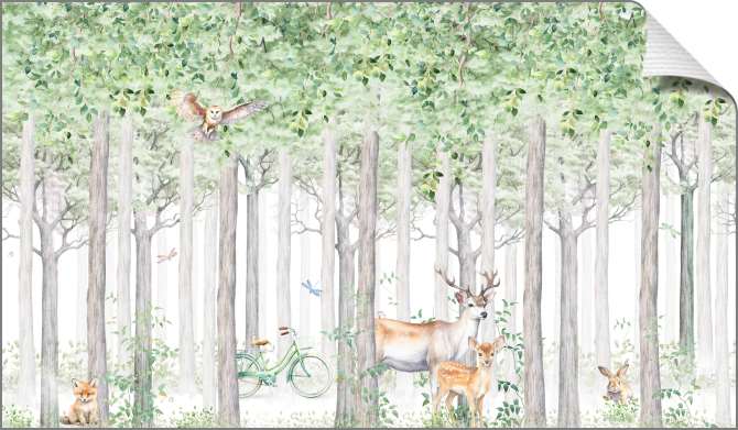 Картины на холсте Летний лес с животными