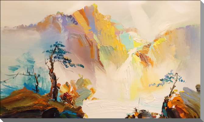 Картины на пластике, пеноркартоне Абстрактный горный пейзаж