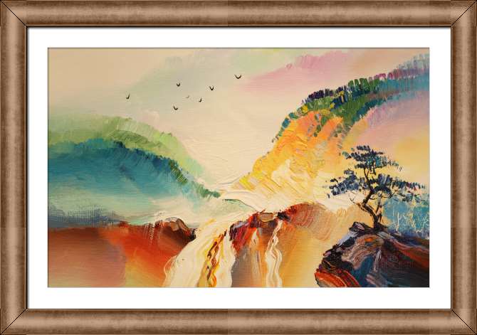 Репродукции картин Абстракция горный водопад