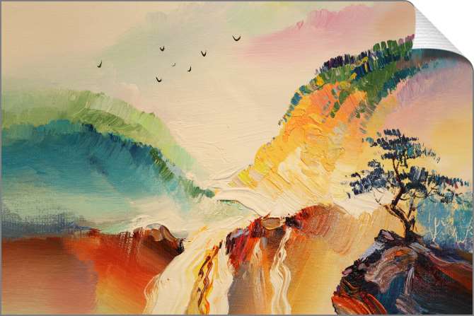 Картины на холсте Абстракция горный водопад