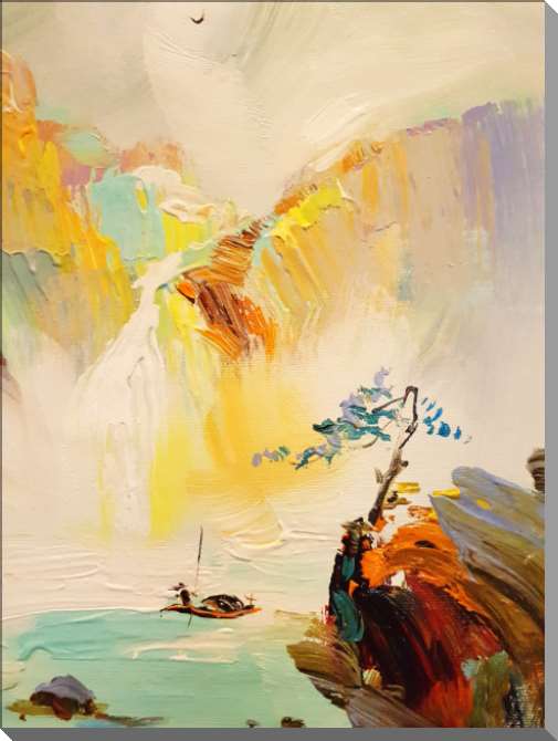 Картины на пластике, пеноркартоне Абстракция горная река