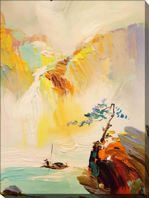 Картины на холсте Abstraction mountain river