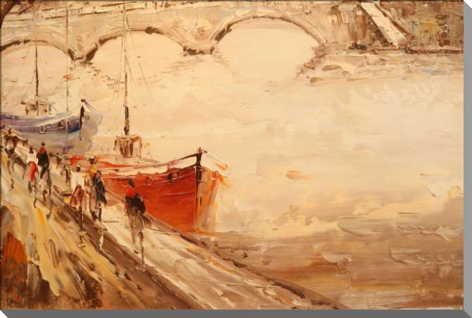 Картины на пластике, пеноркартоне Набережная Сены