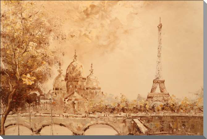 Картины на пластике, пеноркартоне Парижский пейзаж