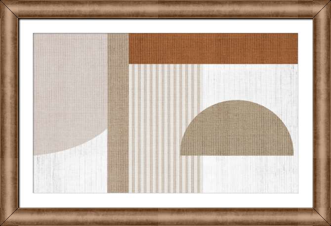 Репродукции картин Геометрические элементы в бежевых и коричневых цветах на текстурном фоне