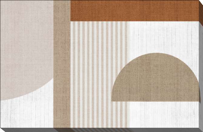 Картины на холсте Geometric elements in beige and brown colors on a textured background