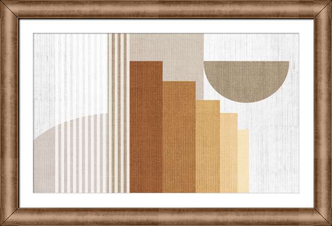 Репродукции картин Градиент из коричневых вертикальных полос на бежевом текстурном фоне