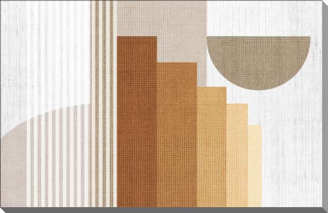 Картины на пластике, пеноркартоне Градиент из коричневых вертикальных полос на бежевом текстурном фоне