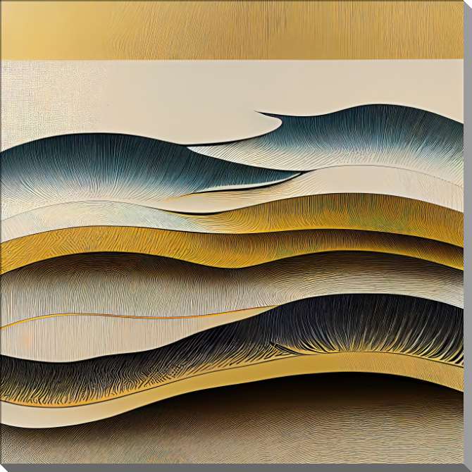 Картины на пластике, пеноркартоне Графика контрастные волны