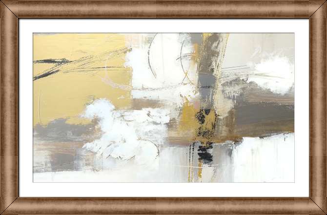 Репродукции картин Гранж абстракция в серых и желтых тонах