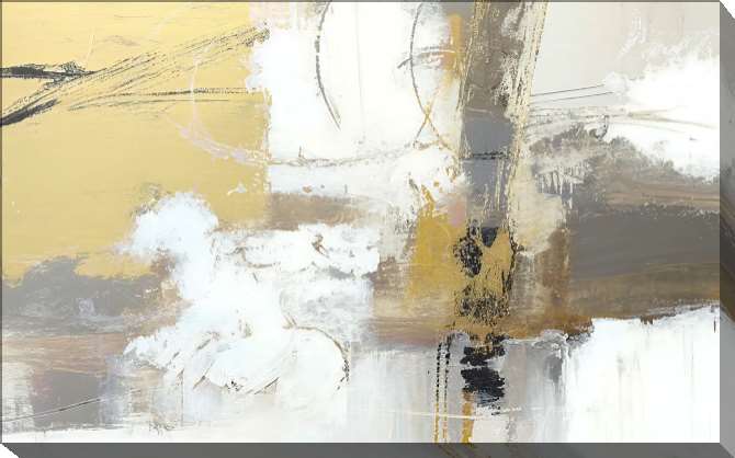 Картины на холсте Grunge abstraction in shades of grey and yellow