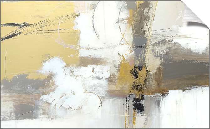 Картины на холсте Гранж абстракция в серых и желтых тонах