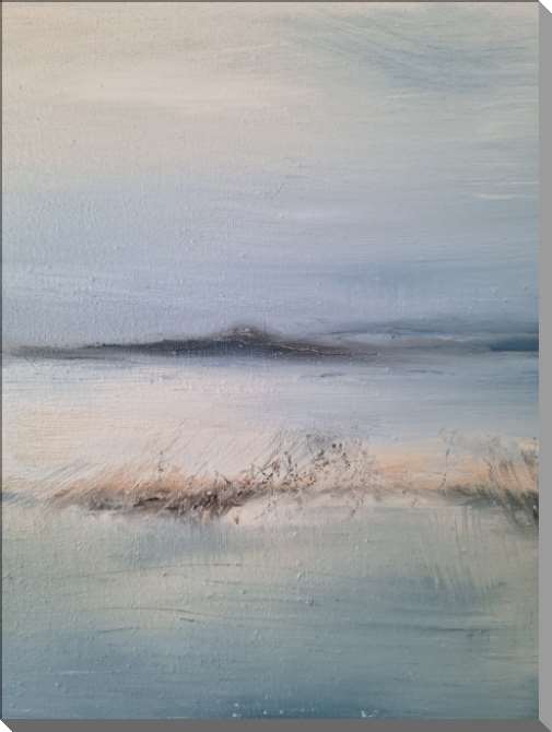 Картины на пластике, пеноркартоне Заснеженный берег и водная гладь