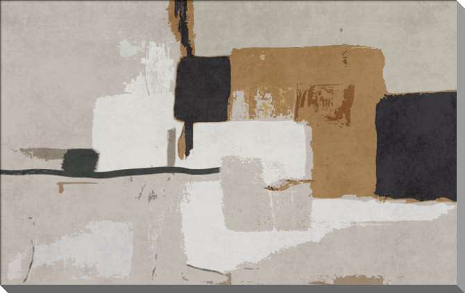 Картины на пластике, пеноркартоне Абстрактная композиция из чёрных и коричневых квадратов