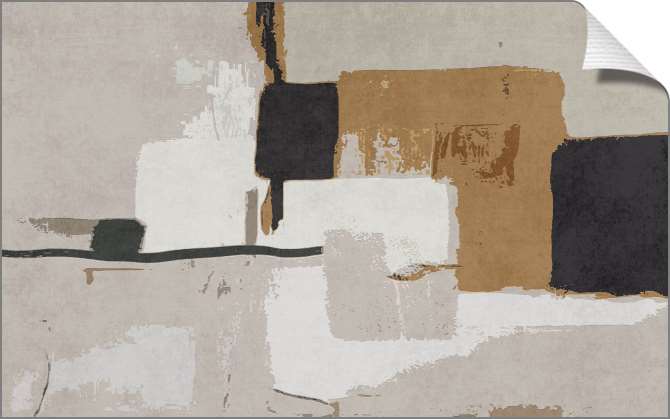 Картины на холсте Абстрактная композиция из чёрных и коричневых квадратов