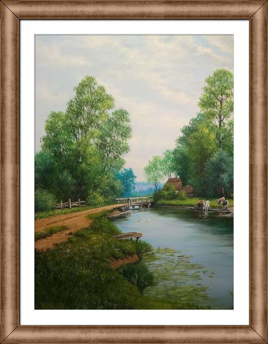 Репродукции картин Старый дом на берегу реки