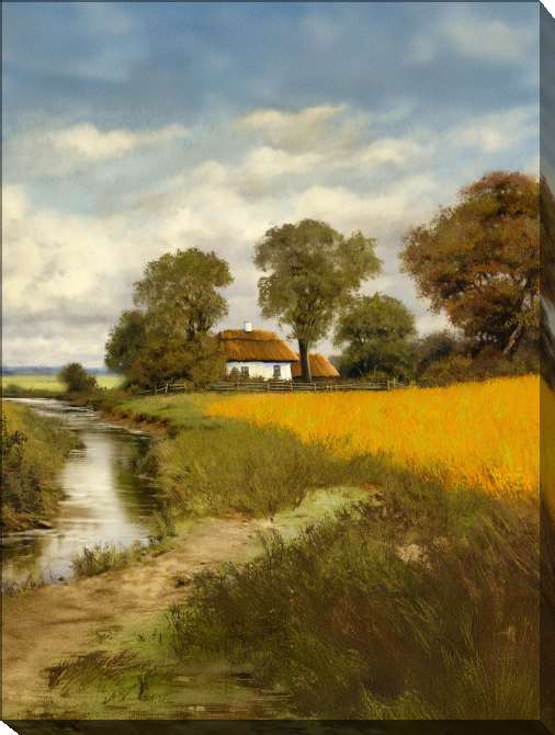 Картины на подрамнике Хутор у реки